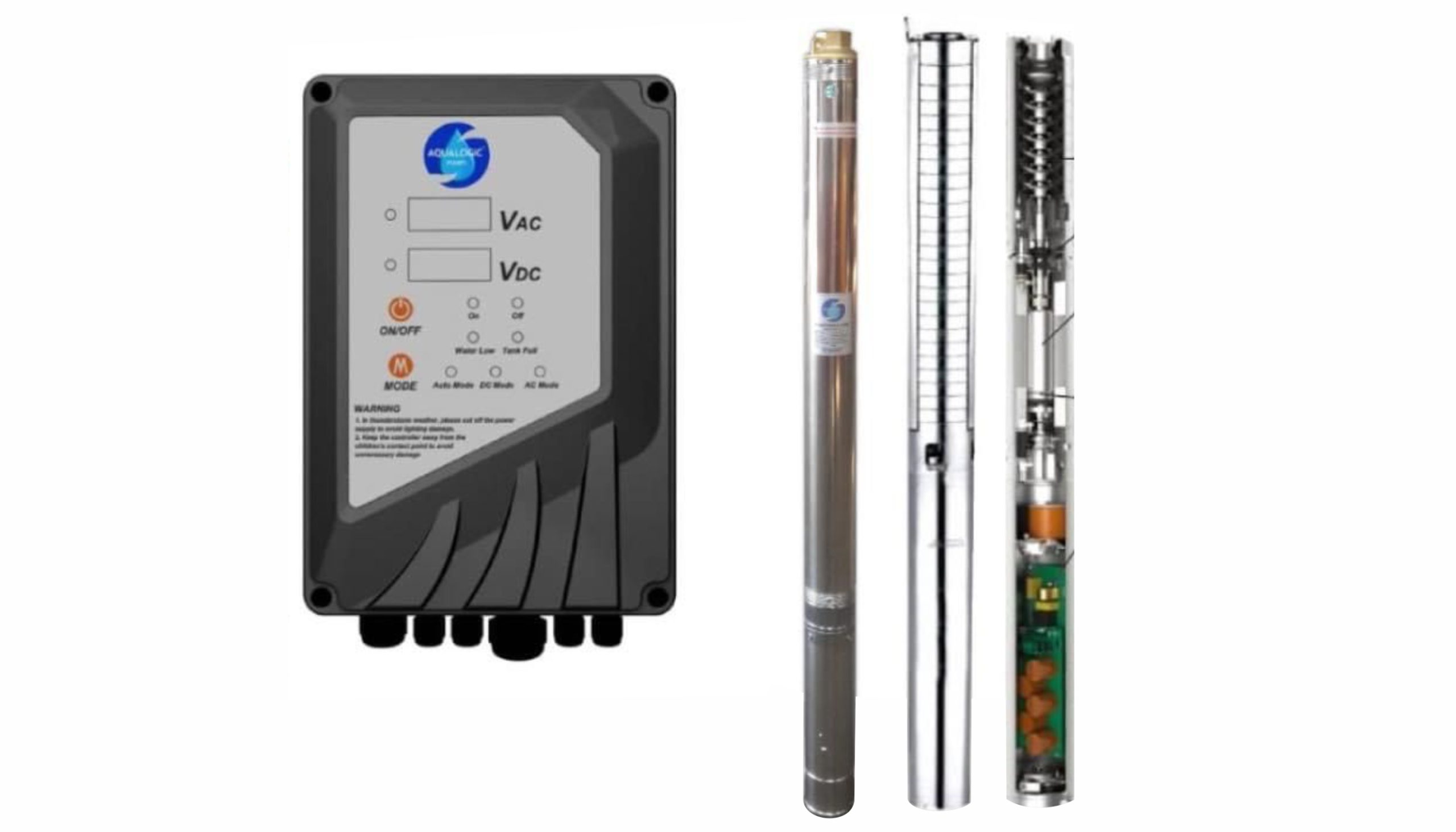 75m Head 550w Aqualogic AC DC Submersible Pump with Controller Switch